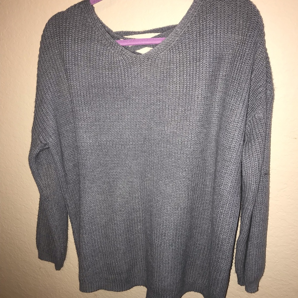 Grey braided sweater